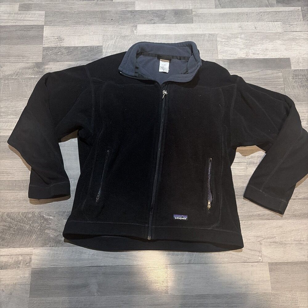Patagonia Jacket Womens Medium Black Fleece Full Zip Mesh Lined Outdoor Warm